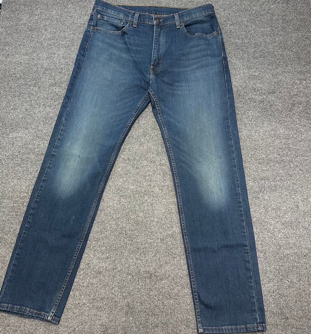Levi’s Men's 505 Regular Fit Classic Casual Straight Dark Denim Blue Jeans 36x34